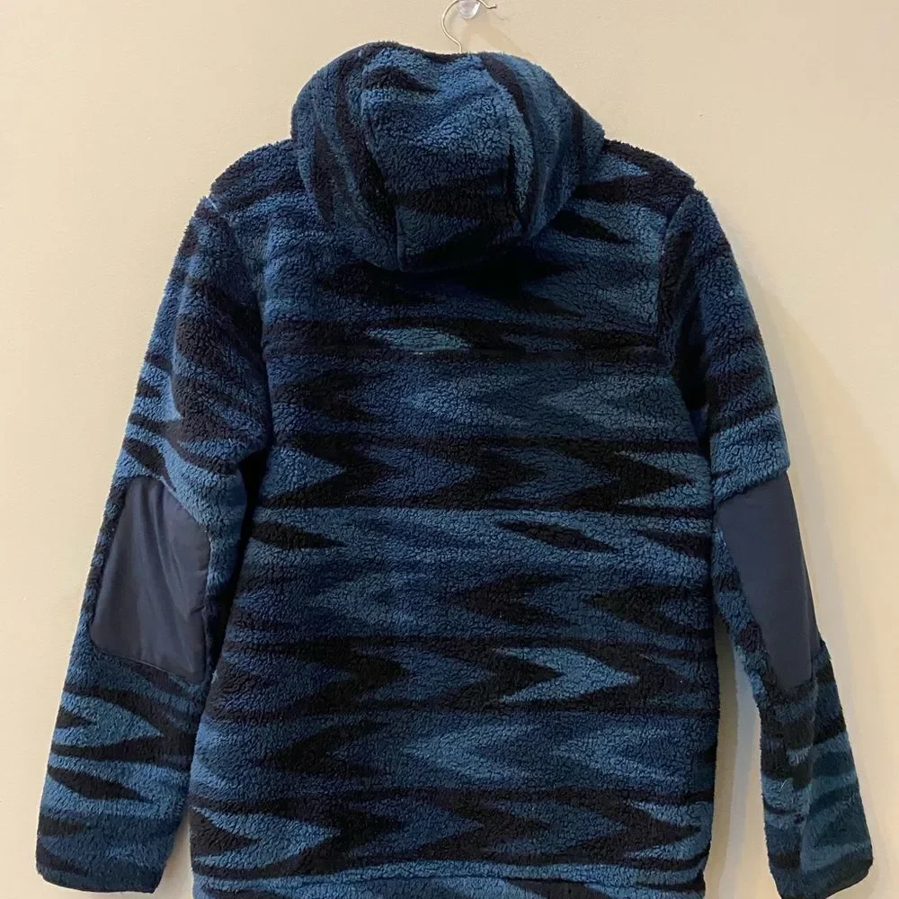 The North Face Blue Sherpa Campshire Quarter Zip Hoodie Men Size S